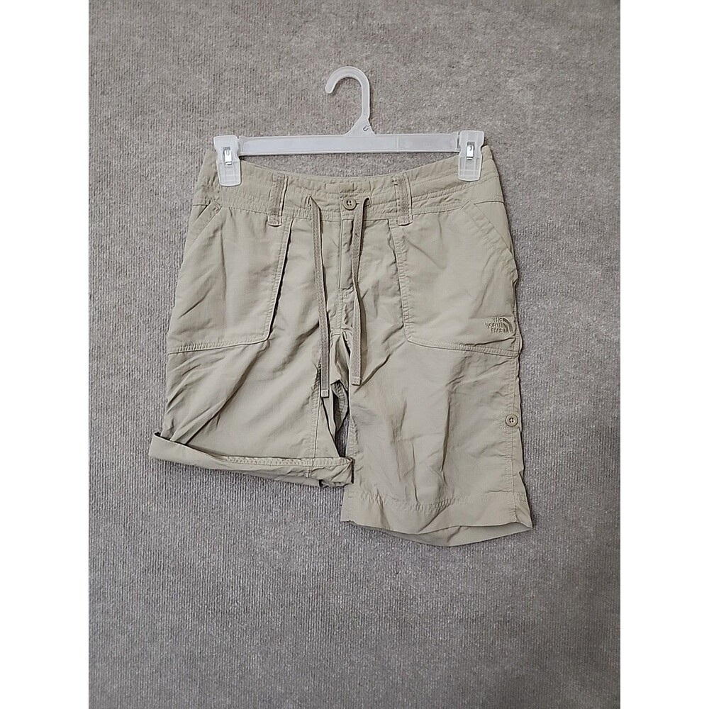 The North Face Bermuda Short Womens 4 Long Tan Adjustable length Ripstop Nylon